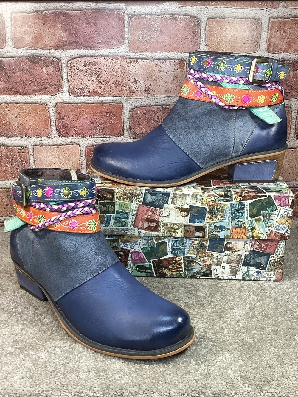 Socofy Vintage Bohemian women’s ankle boots size 42 Eu size 11-11.5 us